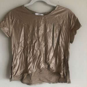 Zella Metallic Gold Athletic Tee